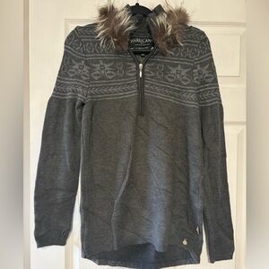 HARRICANA wool mix sweater | Fur Detailing